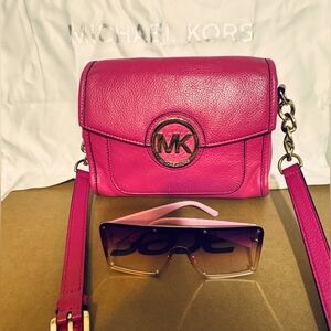 Pink Michael Kors Bag W/ Sunglasses (not included